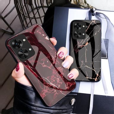 SKALO OnePlus Nord 2T 5G Marmor Härdat Glas TPU-skal - Motiv 1