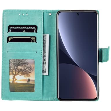 SKALO Xiaomi 12 Pro Mandala Plånboksfodral - Turkos