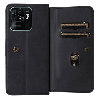 SKALO Xiaomi Redmi 10C 10-FACK Plånboksfodral - Svart
