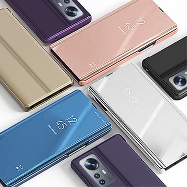 SKALO Xiaomi 12 Clear View Spegel fodral - Mörklila