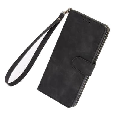 SKALO Motorola Moto E32/E32s Matt PU-Läder Plånboksfodral - Svart