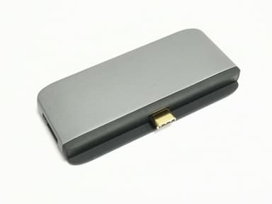 NÖRDIC IPAD Pro USB C adapter HDMI 4K 30Hz PD 87W USB3.0 port 5Gbps 3,5mm audio Aluminium silver grey