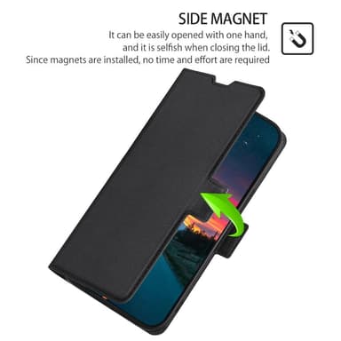 SKALO Samsung A13 4G Ultratunn Premium Plånboksfodral - Svart