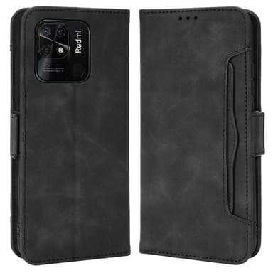SKALO Xiaomi Redmi 10C 6-FACK Plånboksfodral - Svart