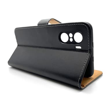 SKALO Xiaomi Poco F3 Plånboksfodral Äkta Skinn - Ljusrosa