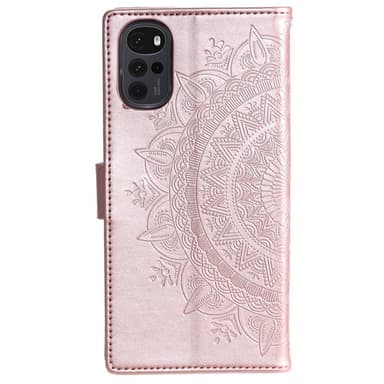 SKALO Motorola Moto G22 Mandala Plånboksfodral - Roséguld