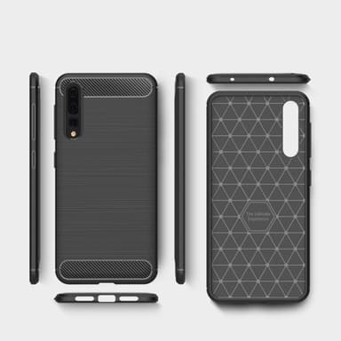SKALO Huawei P20 Pro Armor Carbon Stöttåligt TPU-skal - Röd