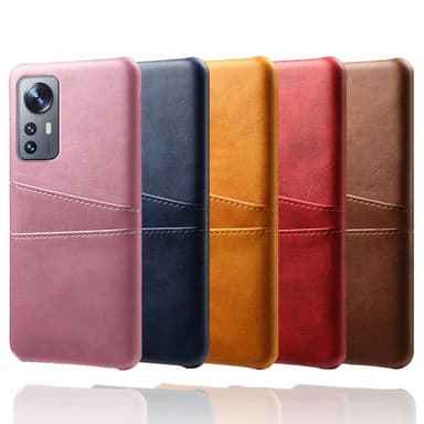SKALO Xiaomi 12 Pro PU-Läder Korthållare Skal - Svart