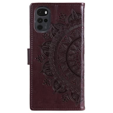 SKALO Motorola Moto G22 Mandala Plånboksfodral - Brun