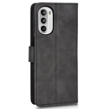 SKALO Motorola Moto G52 Matt PU-Läder Plånboksfodral - Svart