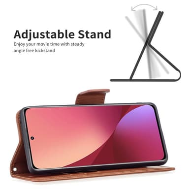 SKALO Xiaomi 12 5G Plånboksfodral i PU-Läder - Brun