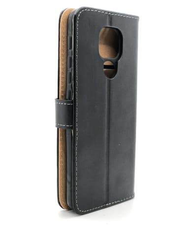 SKALO Moto G9 Play Plånboksfodral Äkta Skinn - Ljusrosa