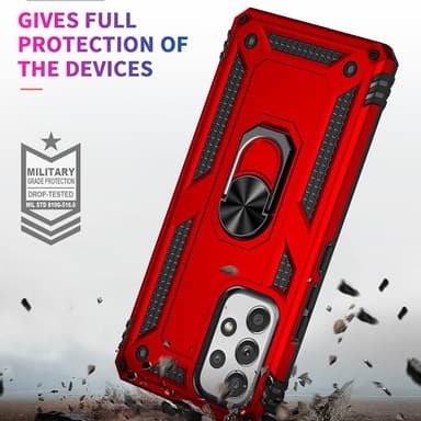 SKALO Samsung A53 5G Armor Hybrid Metallring skal - Röd