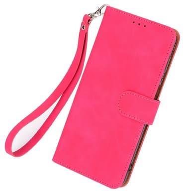 SKALO Motorola Moto G52 Matt PU-Läder Plånboksfodral - Cerise