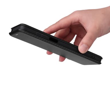 SKALO Motorola Moto E32/E32s Carbon Fiber Plånboksfodral - Svart