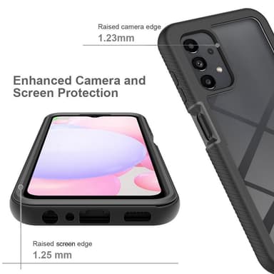 SKALO Samsung A13 4G Shockproof Clear Hybrid Skal - Svart