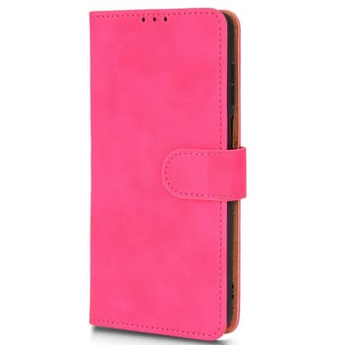 SKALO Motorola Moto G52 Matt PU-Läder Plånboksfodral - Cerise