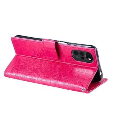 SKALO Motorola Moto G22 Mandala Plånboksfodral - Cerise