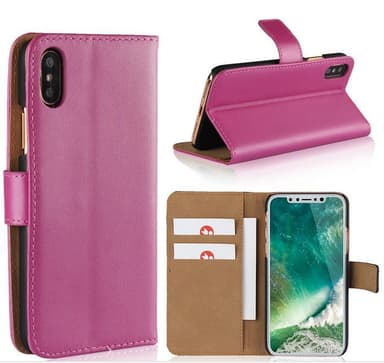 SKALO iPhone X/XS Plånboksfodral Äkta Skinn - Vit