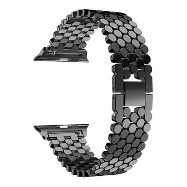 SKALO Fish Scale Metallarmband Apple Watch 42/44/45/49mm - Svart