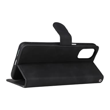 SKALO Motorola Moto G22 Matt PU-Läder Plånboksfodral - Svart