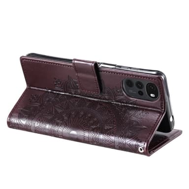 SKALO Motorola Moto G22 Mandala Plånboksfodral - Brun