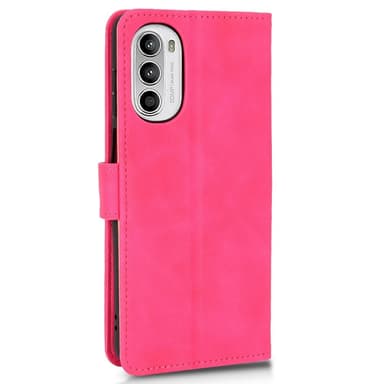 SKALO Motorola Moto G52 Matt PU-Läder Plånboksfodral - Cerise