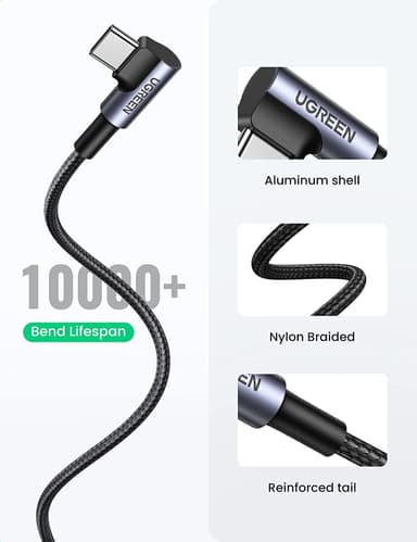 UGREEN vinklad USB C ha till USB A ha snabbladdning 3A 480Mbps 50cm