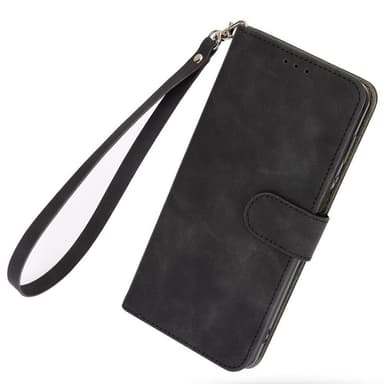 SKALO Motorola Moto G52 Matt PU-Läder Plånboksfodral - Svart