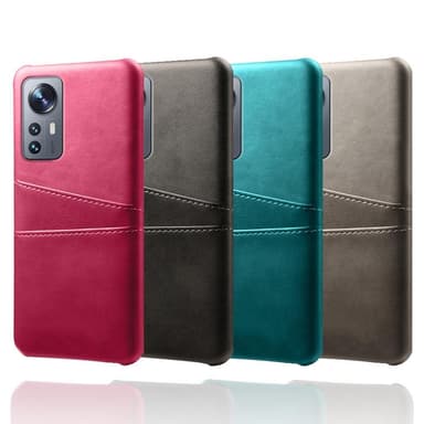 SKALO Xiaomi 12 Pro PU-Läder Korthållare Skal - Blå