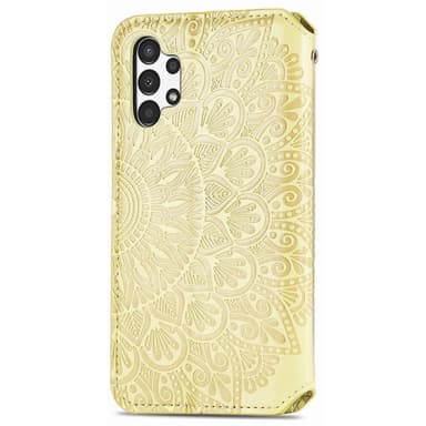 SKALO Samsung A13 4G Mandala Slim Plånboksfodral - Gul