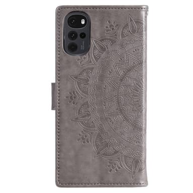 SKALO Motorola Moto G22 Mandala Plånboksfodral - Grå