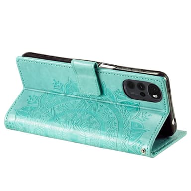 SKALO Motorola Moto G22 Mandala Plånboksfodral - Turkos