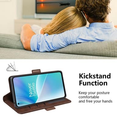 SKALO OnePlus Nord 2T 5G Premium Plånboksfodral - Brun