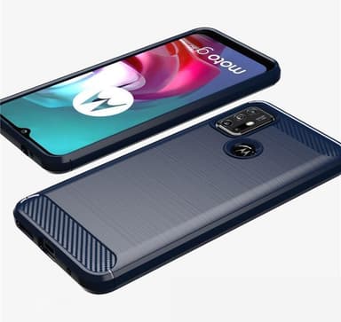 SKALO Moto G30 Armor Carbon Stöttåligt TPU-skal - Grå