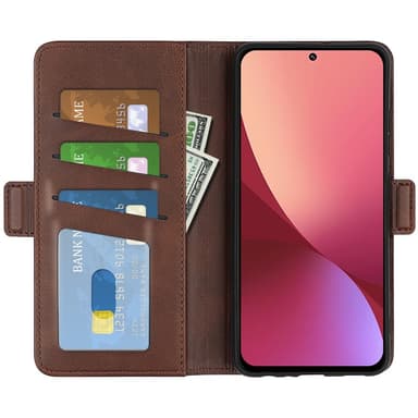 SKALO Xiaomi 12 Premium Plånboksfodral - Brun