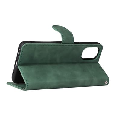 SKALO Motorola Moto G22 Matt PU-Läder Plånboksfodral - Grön