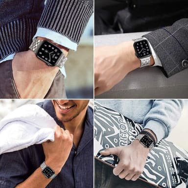SKALO Fyrkant Metallarmband Apple Watch 42/44/45/49mm - Silver