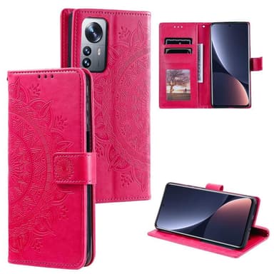 SKALO Xiaomi 12 Mandala Plånboksfodral - Cerise