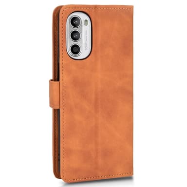 SKALO Motorola Moto G52 Matt PU-Läder Plånboksfodral - Brun