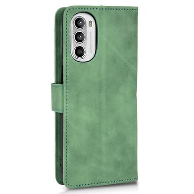 SKALO Motorola Moto G52 Matt PU-Läder Plånboksfodral - Grön
