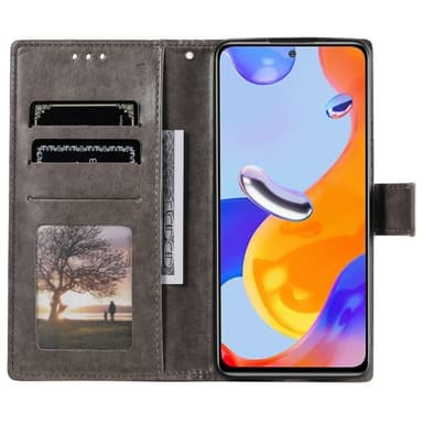 SKALO Xiaomi Redmi Note 11 Pro Mandala Plånboksfodral - Grå