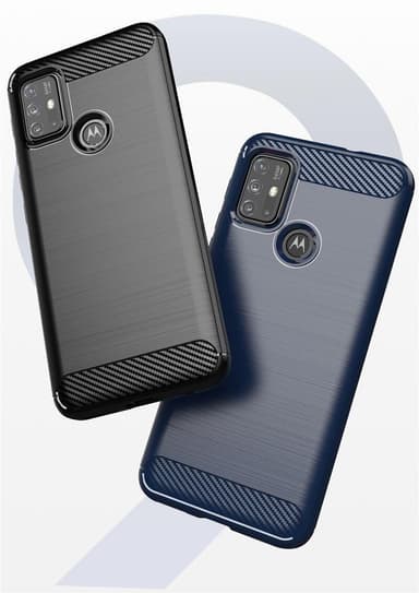 SKALO Moto G30 Armor Carbon Stöttåligt TPU-skal - Grå