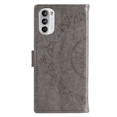 SKALO Motorola Moto G52 Mandala Plånboksfodral - Grå