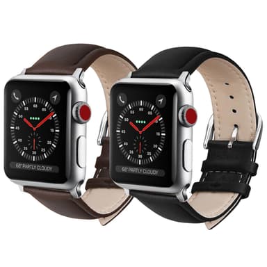 SKALO Läderband Apple Watch 38/40/41mm - Svart