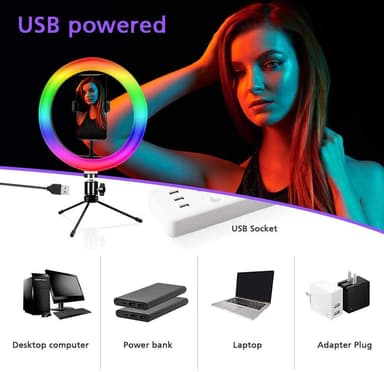 RGB LED Ring Light 30cm diameter med mobilhållare tripod 5 steg dimbar 19 ljusläge selfie lampa ring lampa ring ljus