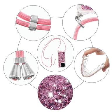 SKALO Xiaomi Redmi 10C Kvicksand Glitter Mobilhalsband - Roséguld