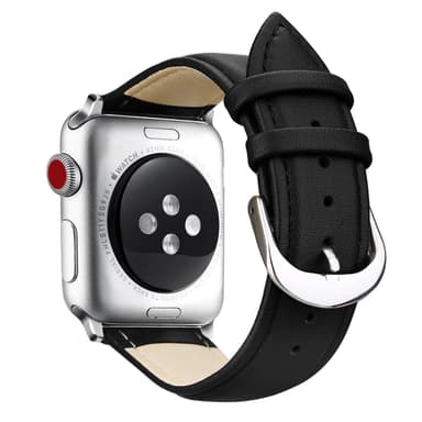 SKALO Läderband Apple Watch 38/40/41mm - Svart