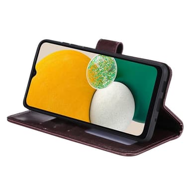 SKALO Samsung A13 4G Mandala Plånboksfodral - Mörkbrun