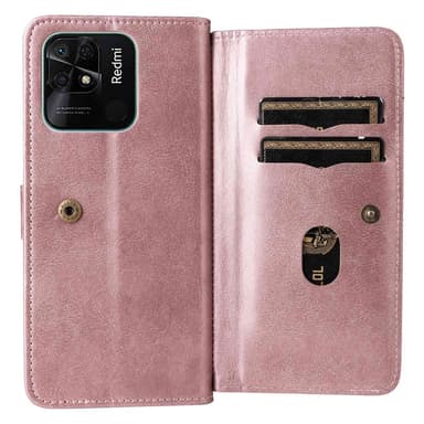 SKALO Xiaomi Redmi 10C 10-FACK Plånboksfodral - Roséguld